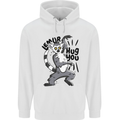 Lemur Hug You Mens 80% Cotton Hoodie White