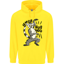 Lemur Hug You Mens 80% Cotton Hoodie Yellow