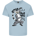 Lemur Hug You Mens Cotton T-Shirt Tee Top Light Blue