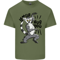 Lemur Hug You Mens Cotton T-Shirt Tee Top Military Green