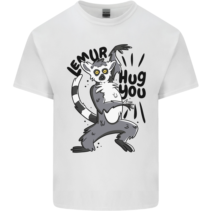 Lemur Hug You Mens Cotton T-Shirt Tee Top White
