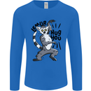 Lemur Hug You Mens Long Sleeve T-Shirt Royal Blue