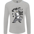 Lemur Hug You Mens Long Sleeve T-Shirt Sports Grey