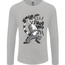 Lemur Hug You Mens Long Sleeve T-Shirt Sports Grey