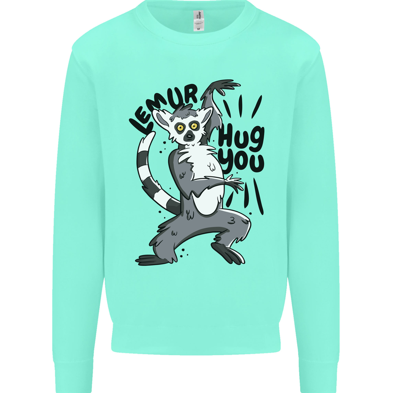 Lemur Hug You Mens Sweatshirt Jumper Peppermint