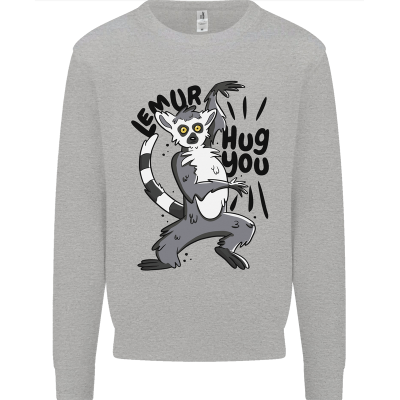 Lemur Hug You Mens Sweatshirt Jumper Sports Grey