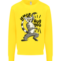 Lemur Hug You Mens Sweatshirt Jumper Yellow