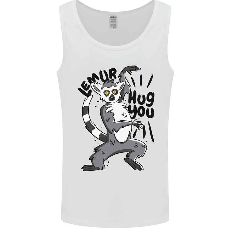 Lemur Hug You Mens Vest Tank Top White