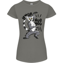 Lemur Hug You Womens Petite Cut T-Shirt Charcoal