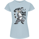 Lemur Hug You Womens Petite Cut T-Shirt Light Blue
