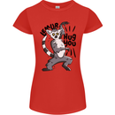 Lemur Hug You Womens Petite Cut T-Shirt Red
