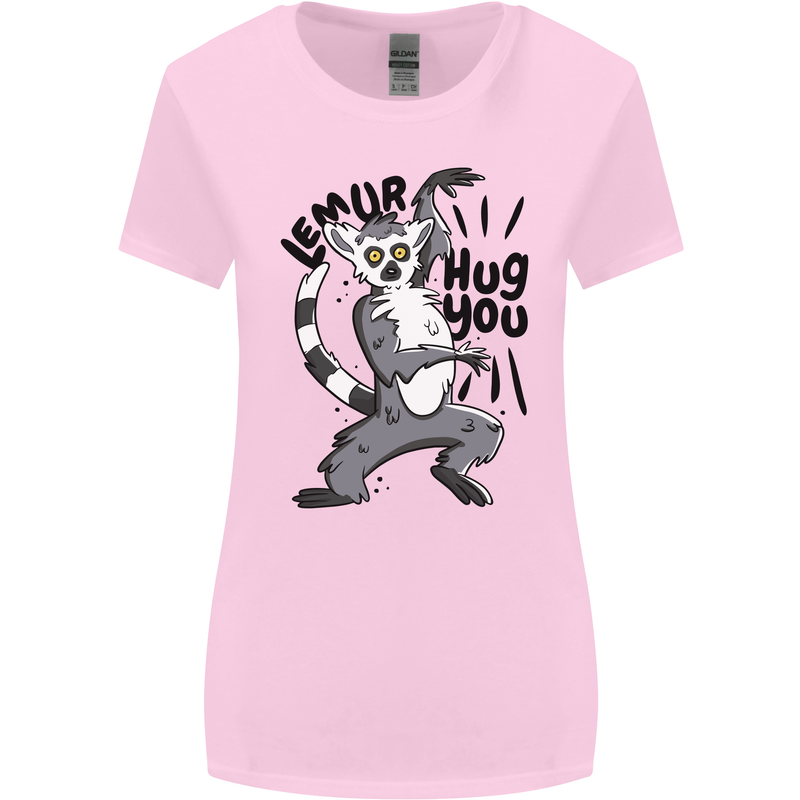 Lemur Hug You Womens Wider Cut T-Shirt Light Pink