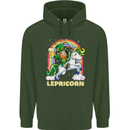 Lepricorn Funny St Patricks Day Leprechaun Childrens Kids Hoodie Forest Green