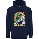 Lepricorn Funny St Patricks Day Leprechaun Childrens Kids Hoodie Navy Blue