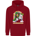 Lepricorn Funny St Patricks Day Leprechaun Childrens Kids Hoodie Red