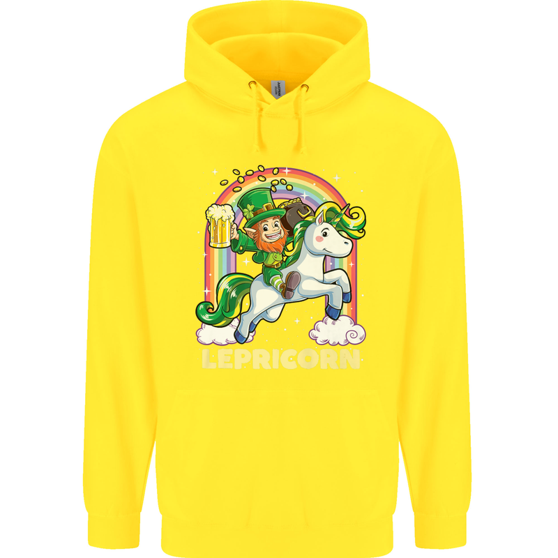 Lepricorn Funny St Patricks Day Leprechaun Childrens Kids Hoodie Yellow