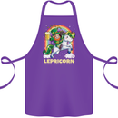 Lepricorn Funny St Patricks Day Leprechaun Cotton Apron 100% Organic Purple