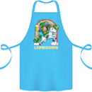 Lepricorn Funny St Patricks Day Leprechaun Cotton Apron 100% Organic Turquoise