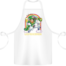 Lepricorn Funny St Patricks Day Leprechaun Cotton Apron 100% Organic White