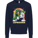 Lepricorn Funny St Patricks Day Leprechaun Kids Sweatshirt Jumper Navy Blue