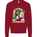 Lepricorn Funny St Patricks Day Leprechaun Kids Sweatshirt Jumper Red