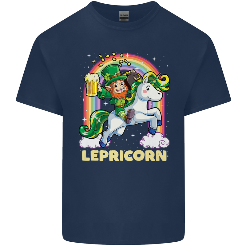 Lepricorn Funny St Patricks Day Leprechaun Kids T-Shirt Childrens Navy Blue