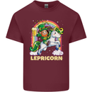 Lepricorn Funny St Patricks Day Leprechaun Mens Cotton T-Shirt Tee Top Maroon