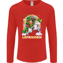 Lepricorn Funny St Patricks Day Leprechaun Mens Long Sleeve T-Shirt Red