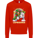 Lepricorn Funny St Patricks Day Leprechaun Mens Sweatshirt Jumper Bright Red