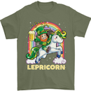 Lepricorn Funny St Patricks Day Leprechaun Mens T-Shirt Cotton Gildan Military Green