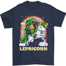 Lepricorn Funny St Patricks Day Leprechaun Mens T-Shirt Cotton Gildan Navy Blue