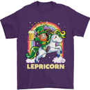 Lepricorn Funny St Patricks Day Leprechaun Mens T-Shirt Cotton Gildan Purple