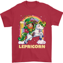 Lepricorn Funny St Patricks Day Leprechaun Mens T-Shirt Cotton Gildan Red