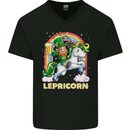 Lepricorn Funny St Patricks Day Leprechaun Mens V-Neck Cotton T-Shirt Black
