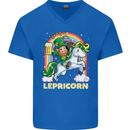 Lepricorn Funny St Patricks Day Leprechaun Mens V-Neck Cotton T-Shirt Royal Blue