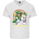 Lepricorn Funny St Patricks Day Leprechaun Mens V-Neck Cotton T-Shirt White