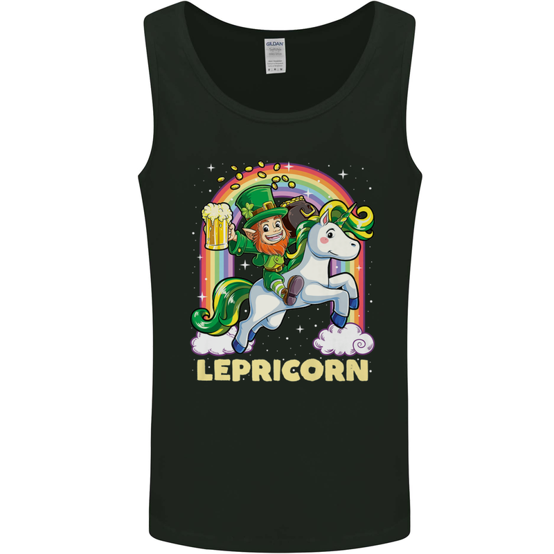 Lepricorn Funny St Patricks Day Leprechaun Mens Vest Tank Top Black