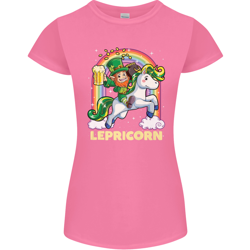 Lepricorn Funny St Patricks Day Leprechaun Womens Petite Cut T-Shirt Azalea