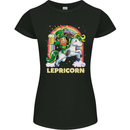 Lepricorn Funny St Patricks Day Leprechaun Womens Petite Cut T-Shirt Black