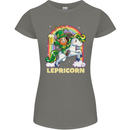 Lepricorn Funny St Patricks Day Leprechaun Womens Petite Cut T-Shirt Charcoal