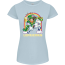 Lepricorn Funny St Patricks Day Leprechaun Womens Petite Cut T-Shirt Light Blue