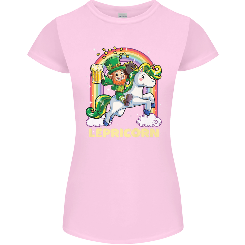 Lepricorn Funny St Patricks Day Leprechaun Womens Petite Cut T-Shirt Light Pink