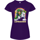Lepricorn Funny St Patricks Day Leprechaun Womens Petite Cut T-Shirt Purple