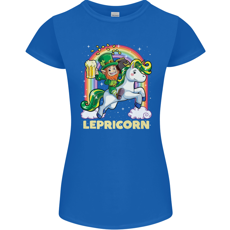 Lepricorn Funny St Patricks Day Leprechaun Womens Petite Cut T-Shirt Royal Blue