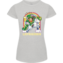 Lepricorn Funny St Patricks Day Leprechaun Womens Petite Cut T-Shirt Sports Grey