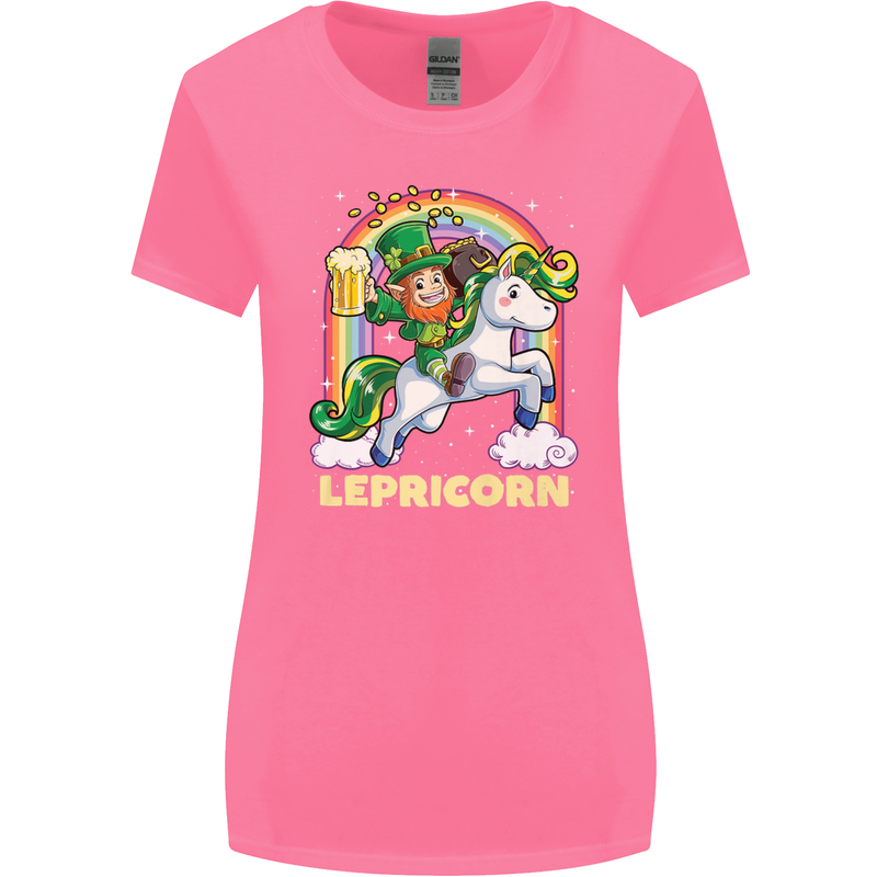Lepricorn Funny St Patricks Day Leprechaun Womens Wider Cut T-Shirt Azalea