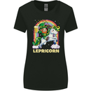 Lepricorn Funny St Patricks Day Leprechaun Womens Wider Cut T-Shirt Black