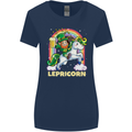 Lepricorn Funny St Patricks Day Leprechaun Womens Wider Cut T-Shirt Navy Blue