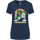 Lepricorn Funny St Patricks Day Leprechaun Womens Wider Cut T-Shirt Navy Blue