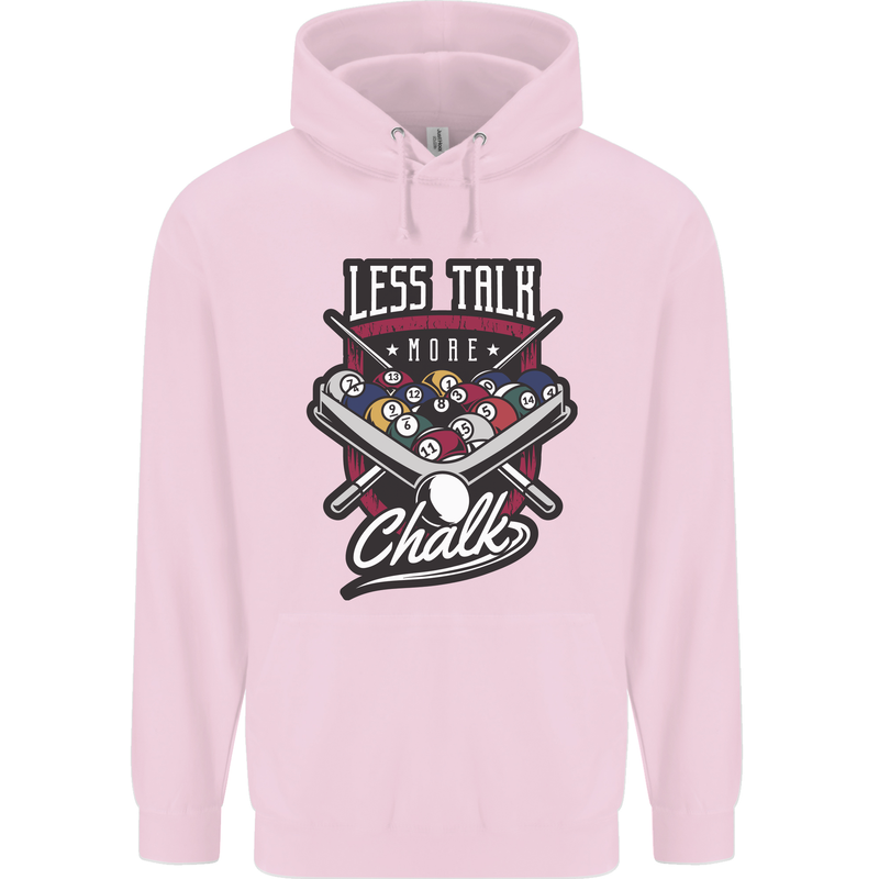 Less Talk More Chalk Funny 9-Ball Pool Childrens Kids Hoodie Light Pink
